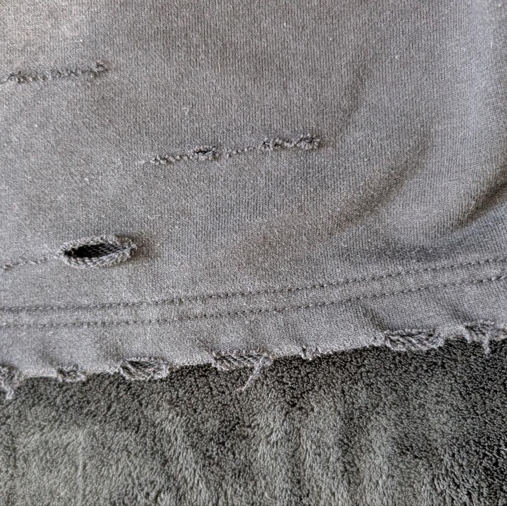 Sturdy Hustlers ALLHUSTLENOLUCK Distressed Rhinestone Smiley Shorts XXL Street image 9